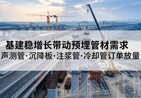 枣庄基建稳增长带动预埋监测管材需求，声测管、沉降板、注浆管订单持续放量